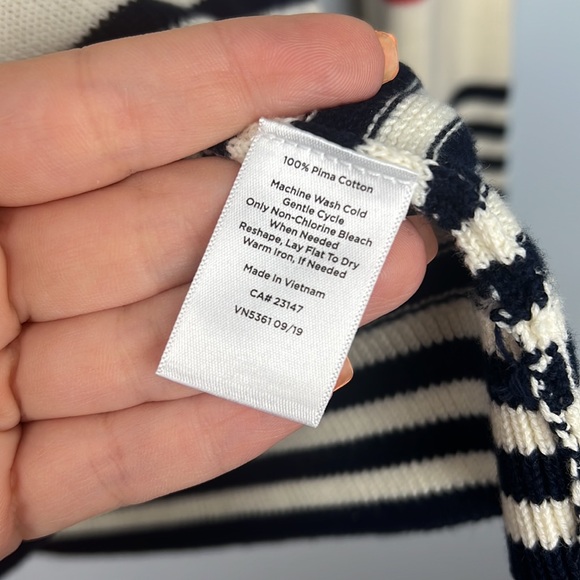 Talbots Small puma cotton striped long sleeve women’s sweater - Picture 5 of 8